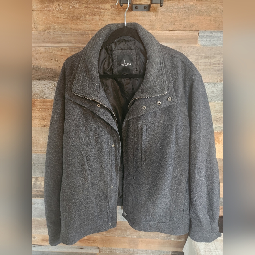 London Fog Wool Blend Jacket | Size 2XL | Charcoal Gray | Classic Style